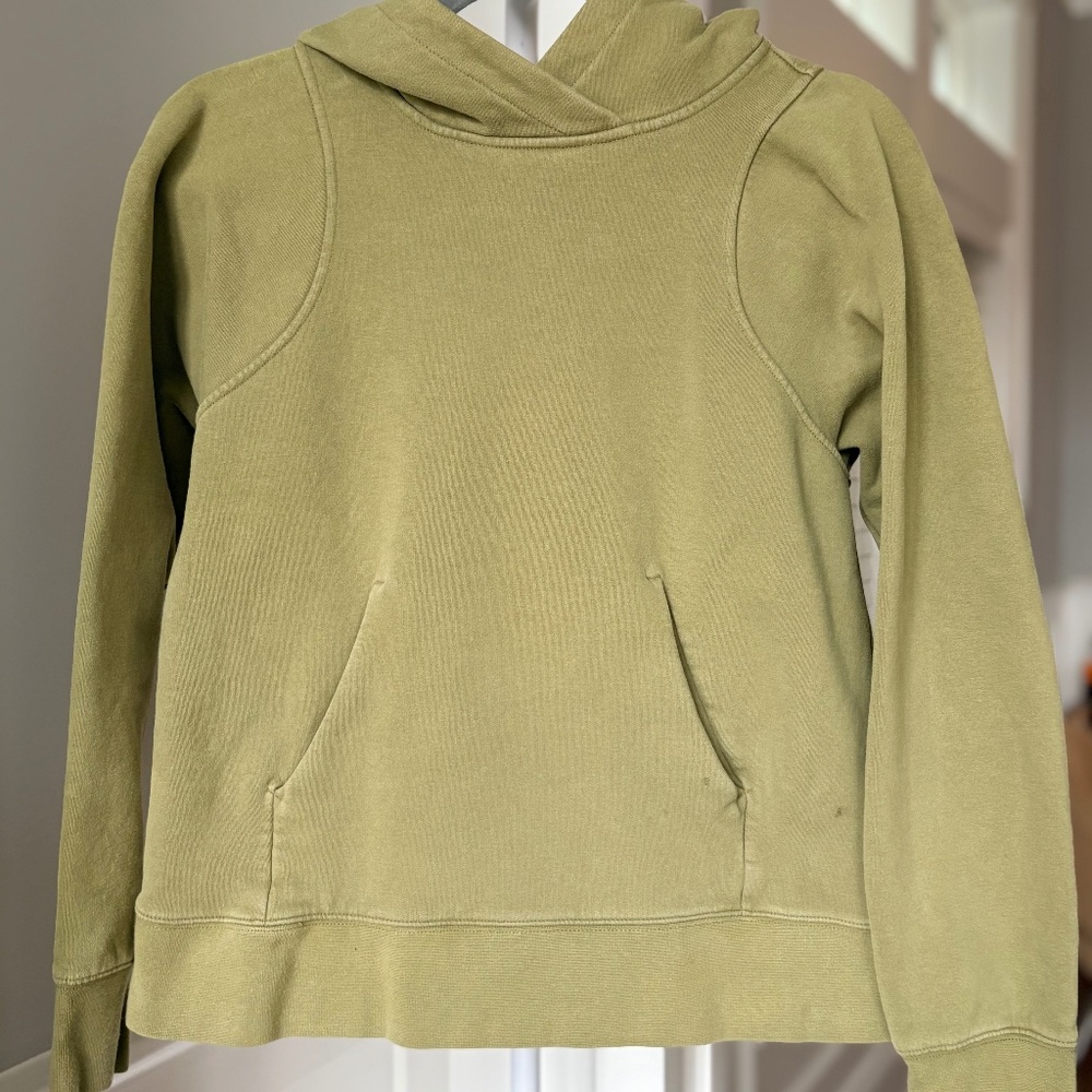 Lululemon All Yours Hoodie Olive Green Relaxed Fit Kangaroo Pocket Size S